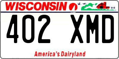WI license plate 402XMD