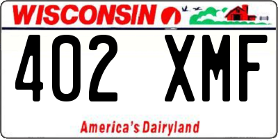 WI license plate 402XMF