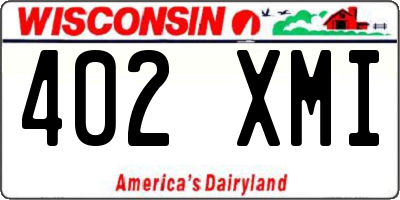 WI license plate 402XMI