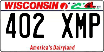 WI license plate 402XMP