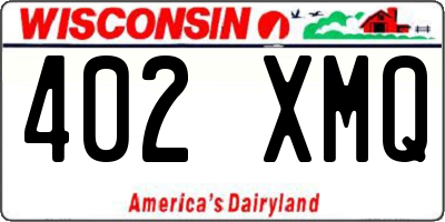 WI license plate 402XMQ