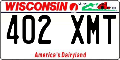 WI license plate 402XMT
