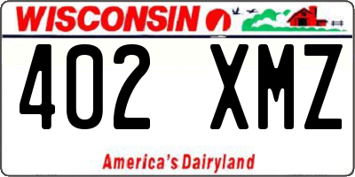 WI license plate 402XMZ