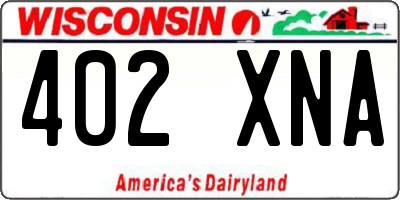WI license plate 402XNA
