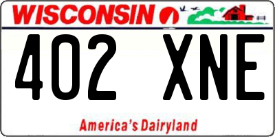 WI license plate 402XNE
