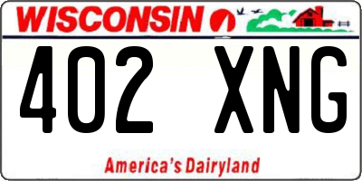 WI license plate 402XNG