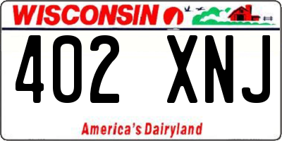 WI license plate 402XNJ