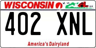 WI license plate 402XNL