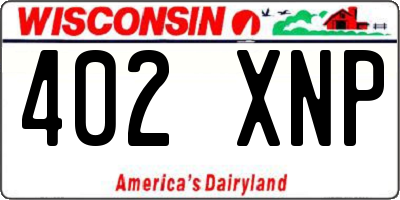 WI license plate 402XNP