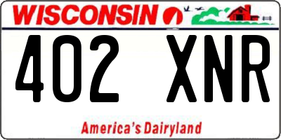 WI license plate 402XNR