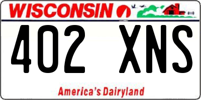 WI license plate 402XNS