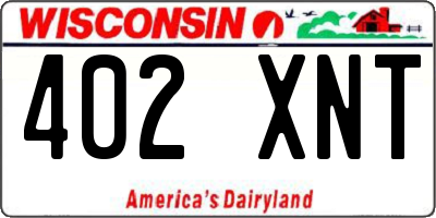WI license plate 402XNT