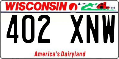 WI license plate 402XNW
