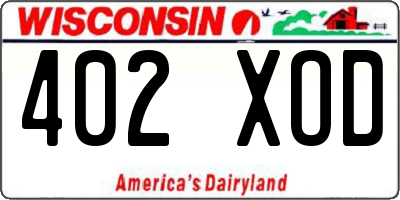 WI license plate 402XOD