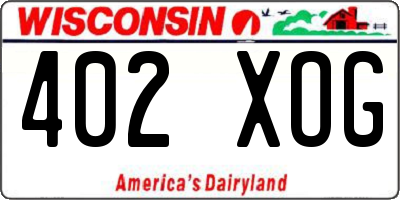WI license plate 402XOG