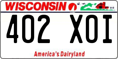 WI license plate 402XOI