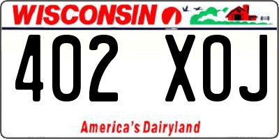 WI license plate 402XOJ