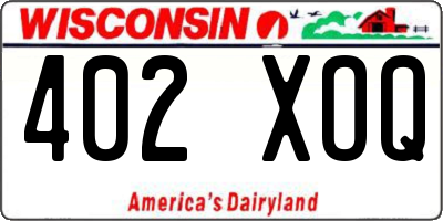 WI license plate 402XOQ