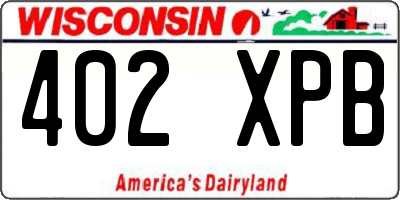 WI license plate 402XPB