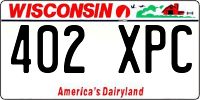 WI license plate 402XPC