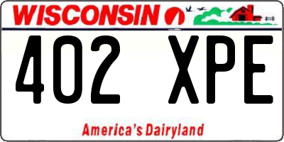 WI license plate 402XPE