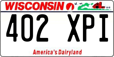 WI license plate 402XPI