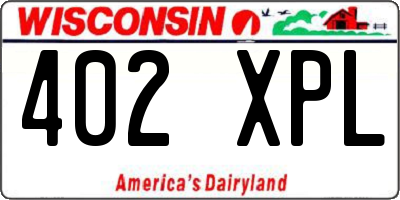 WI license plate 402XPL