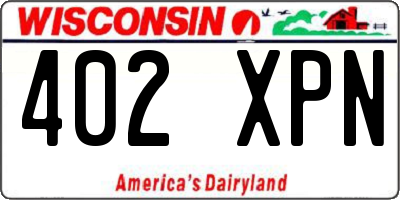 WI license plate 402XPN