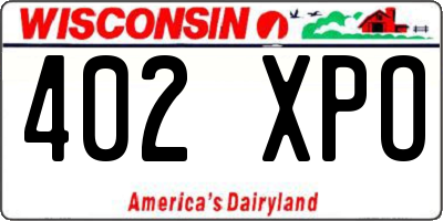 WI license plate 402XPO