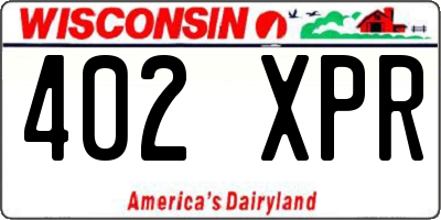 WI license plate 402XPR