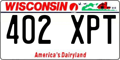 WI license plate 402XPT