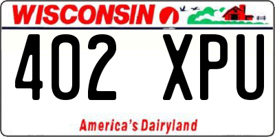 WI license plate 402XPU