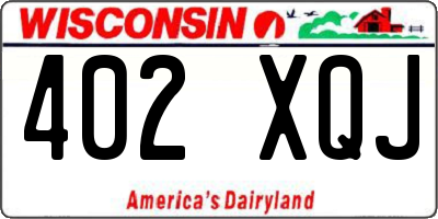 WI license plate 402XQJ