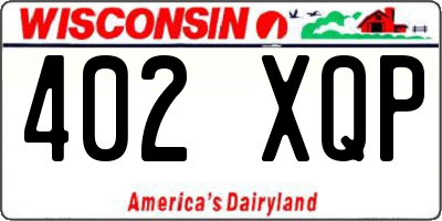 WI license plate 402XQP