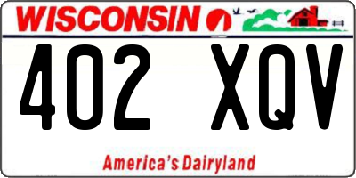 WI license plate 402XQV