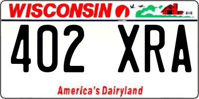 WI license plate 402XRA