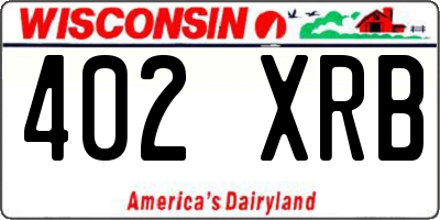 WI license plate 402XRB