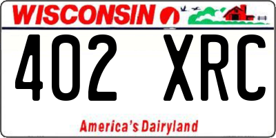 WI license plate 402XRC