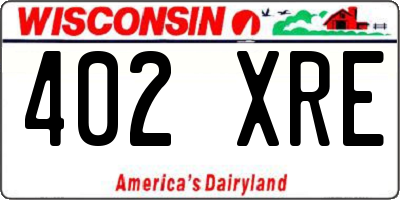 WI license plate 402XRE