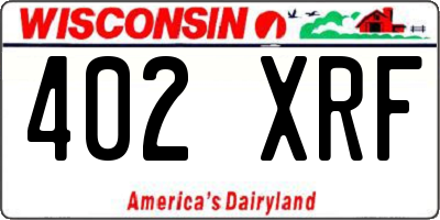 WI license plate 402XRF
