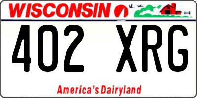 WI license plate 402XRG