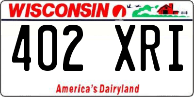 WI license plate 402XRI