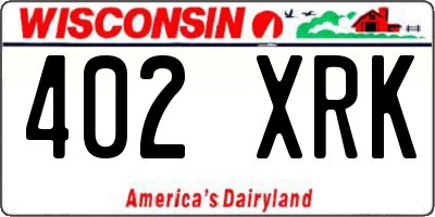 WI license plate 402XRK