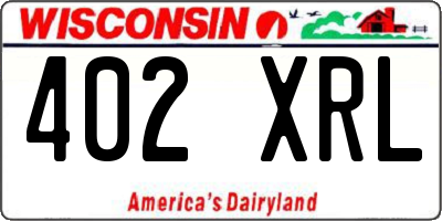 WI license plate 402XRL