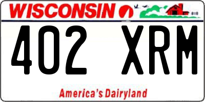 WI license plate 402XRM