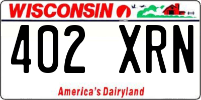 WI license plate 402XRN