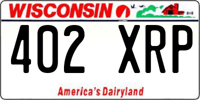 WI license plate 402XRP