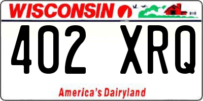 WI license plate 402XRQ