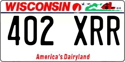 WI license plate 402XRR