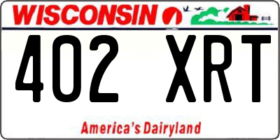 WI license plate 402XRT
